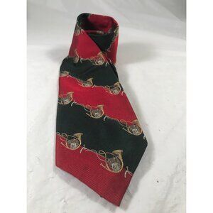 Polo Ralph Lauren Handmade Silk Red & Green Fox & Horn Tie
